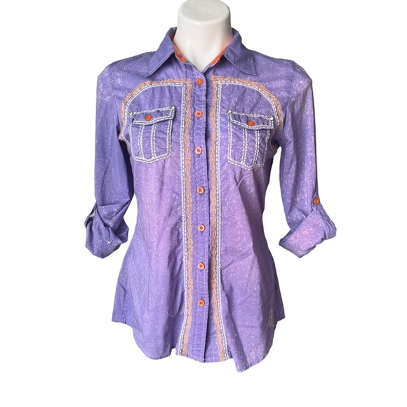 Roar Signature Button Down Long Sleeve Western Shirt, Sz S - Picture 9 of 16